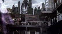 The Wraith assault team is beamed on a balcony, facing Lt Aiden Ford and three Marines (SGA: "The Siege", Part 2).