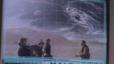 Through the control room's monitor, SG-10 is looking at a newly formed black hole (SG1: "A Matter of Time").
